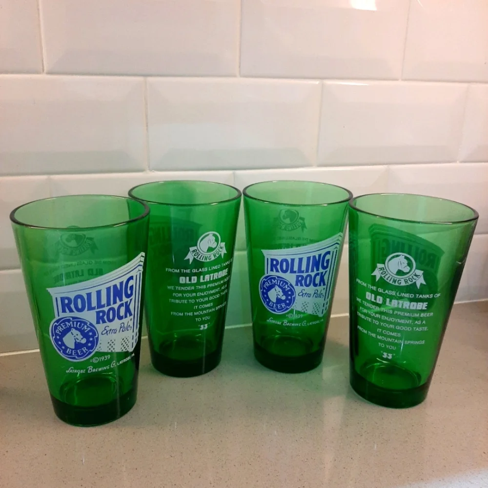 Rolling Rock beer glasses - Picture 10 of 10